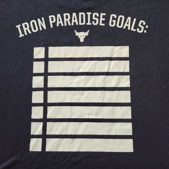 Project Rock Under Armour Hardest Worker In The Room Black T-Shirt Gym Large EUC - Picture 8 of 8